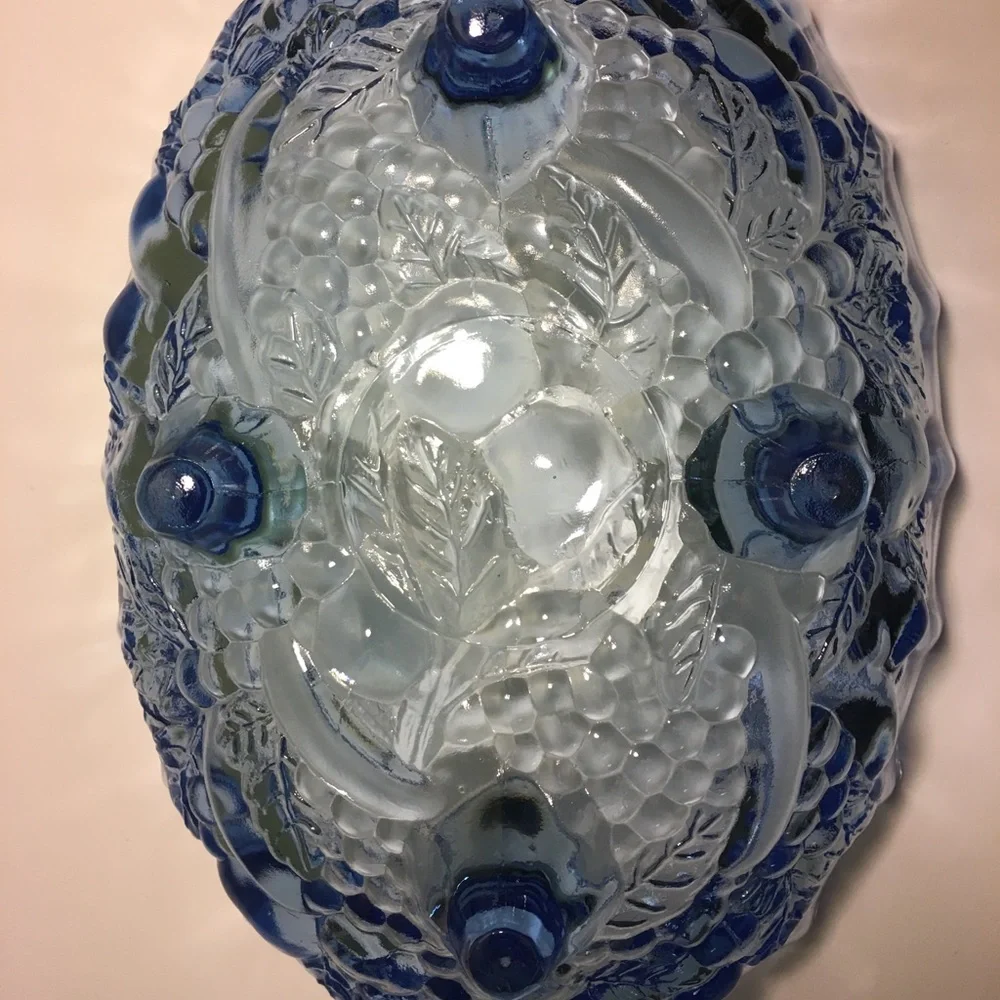 Vintage Indiana / Colony Glass Blue Harvest Grape Bowl - Picture 8 of 12